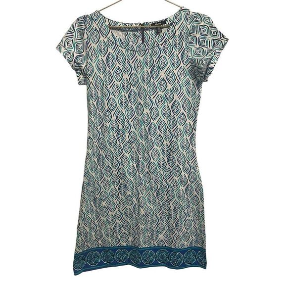 Hatley Nellie Dress Blue Shoreline Ripples Blue Green Cotton Size SP NWOT - Picture 1 of 9